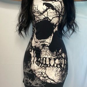 Skull print mini dress
